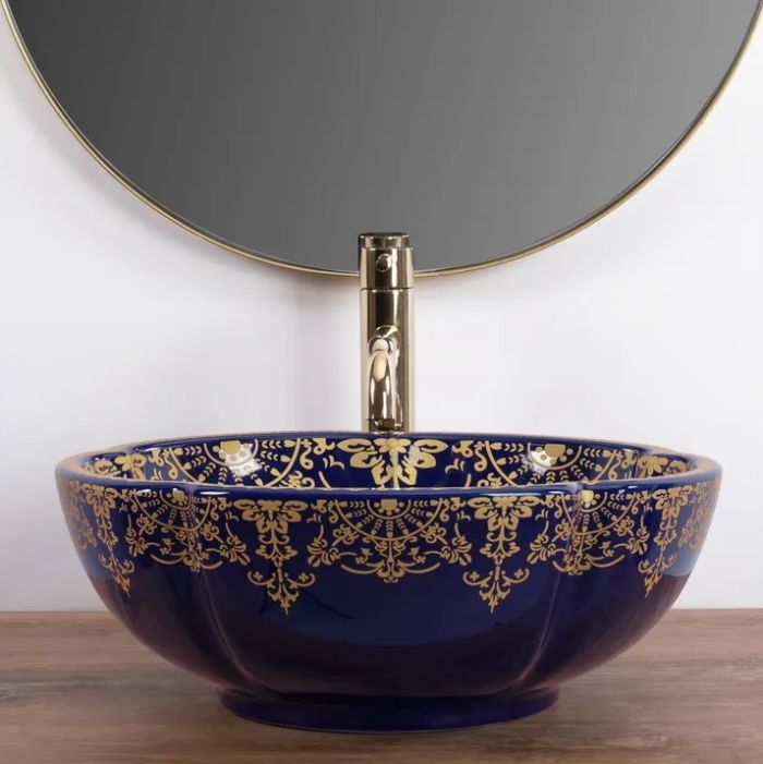 Умивальник REA MARINA BLUE накладний