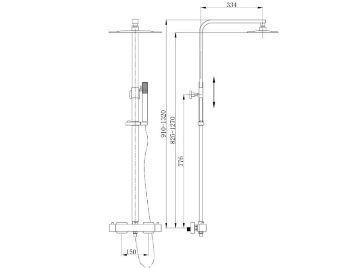 Душова система з термостатом ASIGNATURA Unique, чорна