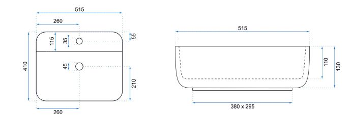Умывальник REA MARTINA WHITE белый накладной