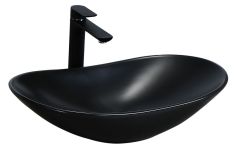 Умивальник REA ROYAL 60 BLACK MATТ чорний накладний