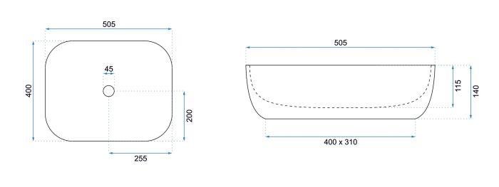 Умивальник REA MONA WHITE білий накладний