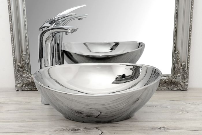 Умивальник REA SOFIA SILVER накладний сріблястий