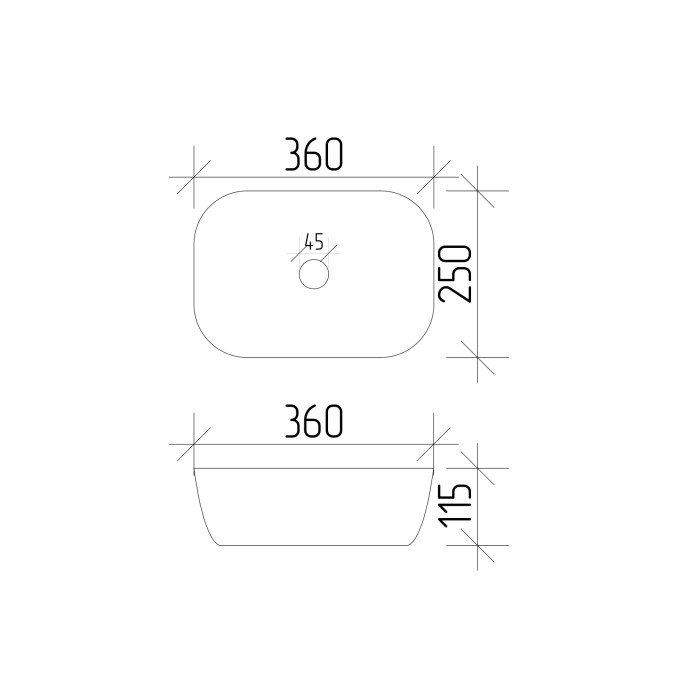 Умывальник VBI RAVENNA S WHITE накладной