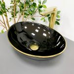 Умивальник VBI PARMA BLACK GOLD EDGE накладний