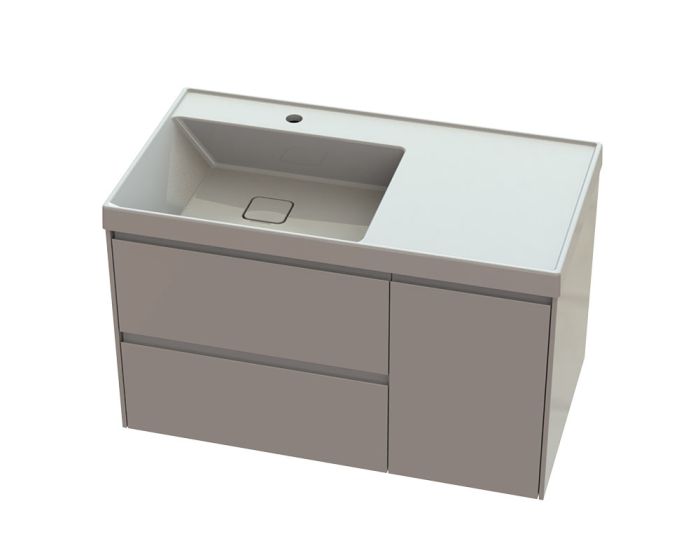 Тумба «Лейла» 90 см с умывальником «Тукан» Белый