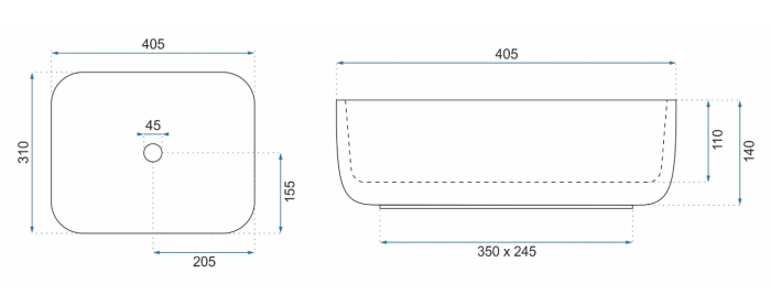 Умывальник REA DEMI MINI WHITE белый накладной