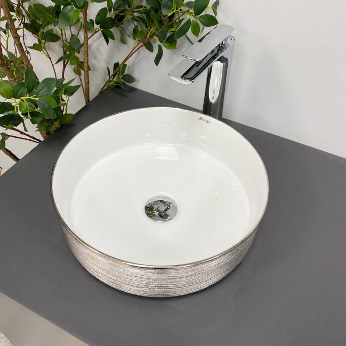 Умивальник VBI PRATO SILVER WHITE накладний