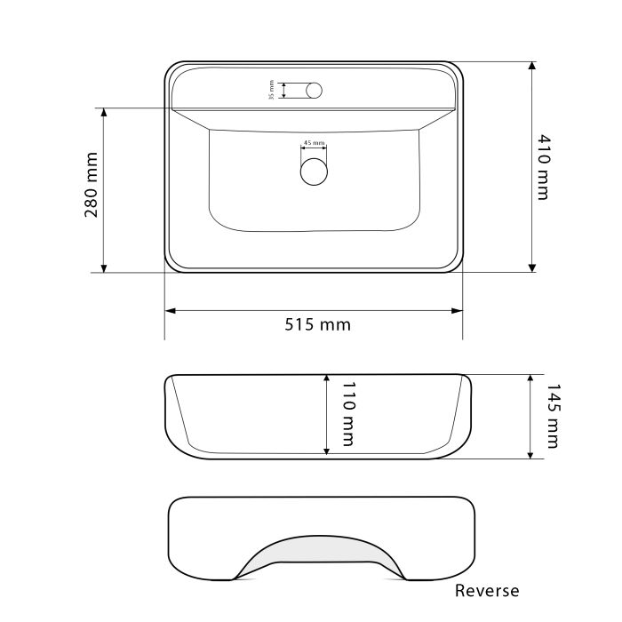 Умывальник VBI RAGUSA WHITE накладной