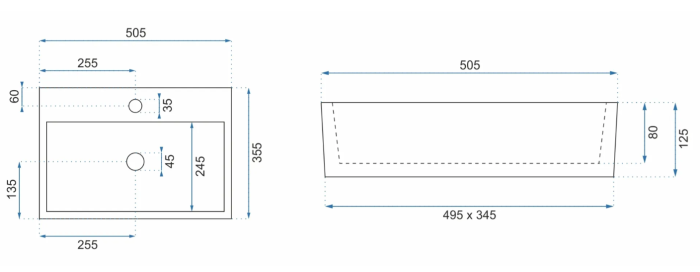 Умывальник REA VALERIA N WHITE накладной подвесной