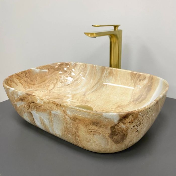 Умывальник VBI RAVENNA BROWN ONYX GLOSSY накладной