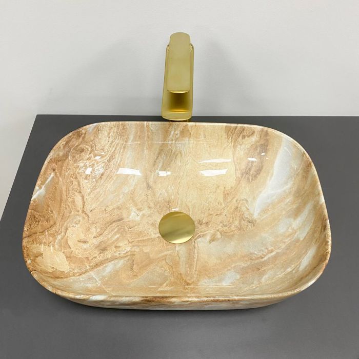 Умывальник VBI RAVENNA BROWN ONYX GLOSSY накладной