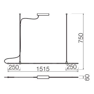 Система SMD 8878 Line base Brass 1500 60W