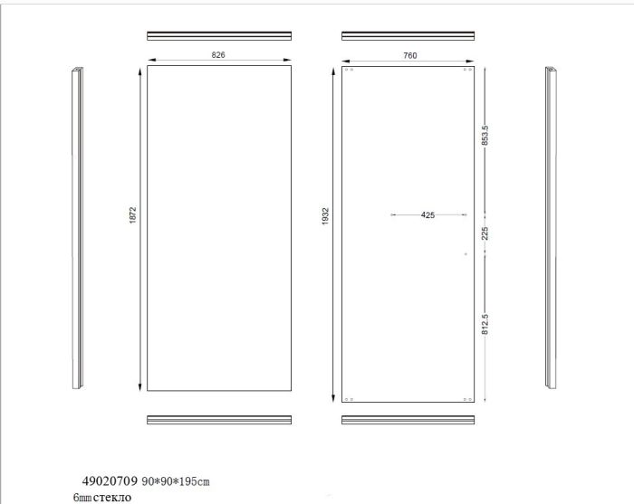 Душова кабіна 90*90 б/п, проф. сатин, скло прозр.(6мм), розсувні всередину ASIGNATURA Tinto