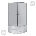 Душова кабіна BARON 90*90*194см, скло 4 мм FABRIС, з глибоким піддоном, колір сатин