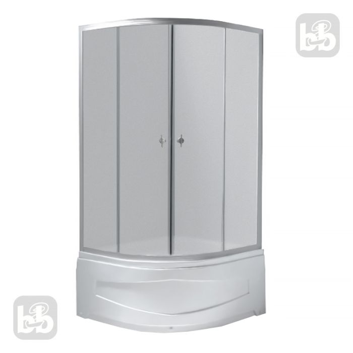 Душова кабіна BARON 90*90*194см, скло 4 мм FABRIС, з глибоким піддоном, колір сатин