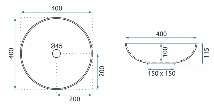Умивальник REA ARTE BLUE накладний