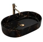 Умивальник REA NADIA BLACK MARBLE SHINY накладний