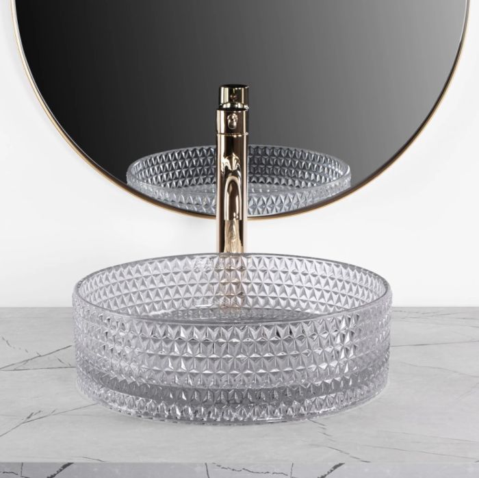 Умивальник REA CRISTAL 35 LIGHT GREY накладний