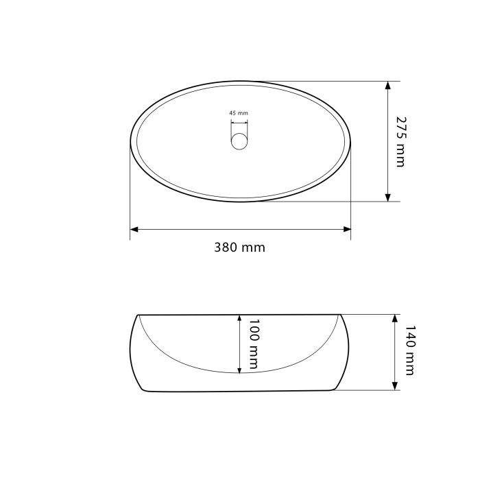 Умывальник VBI VENETO S WHITE накладной