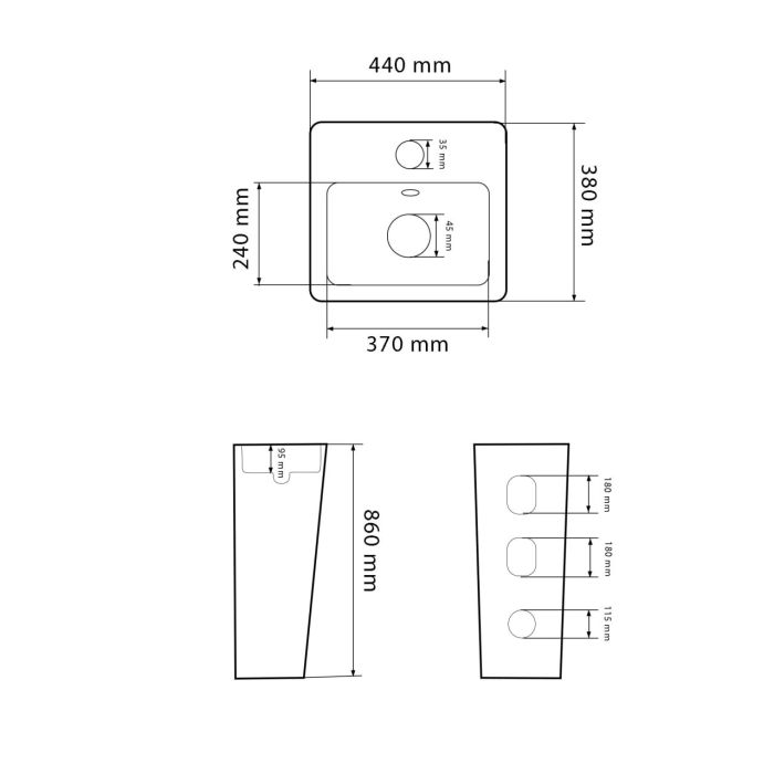 Умывальник VBI ALATRI CARRARA напольный