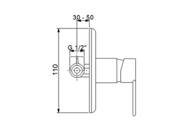 Смеситель скрытого монтажа NEWARC Domino хром