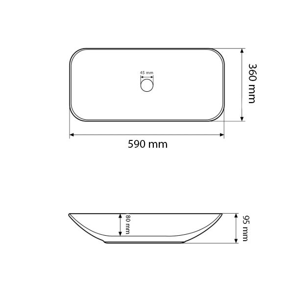 Умывальник VBI LUCERA WHITE накладной