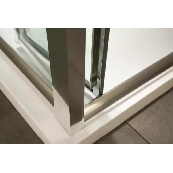 Дверь bifold 90*195, профиль хром, стекло прозрачное 5мм