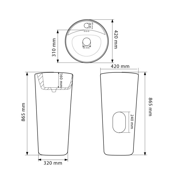 Умывальник VBI MARSALA WHITE напольный
