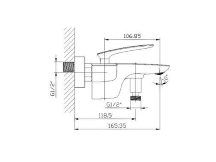 Смеситель для ванной NEWARC Life хром