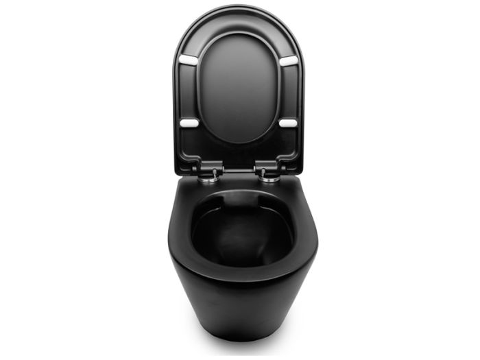 Подвесной унитаз NEWARC Life Rimless с сиденьем черный матовый