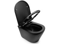 Підвісний унітаз NEWARC Life Rimless із сидінням чорний матовий