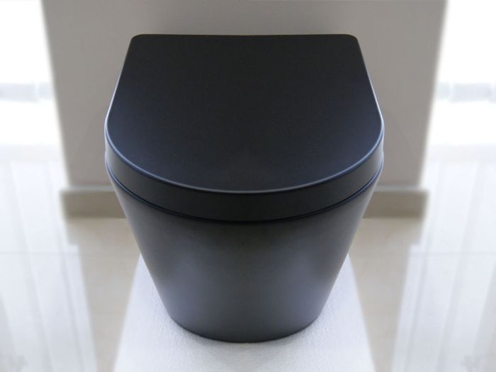 Подвесной унитаз NEWARC Life Rimless с сиденьем черный матовый