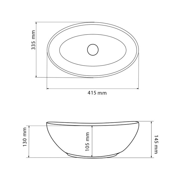 Умивальник VBI PARMA BLACK GLOSSY накладний