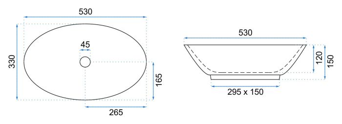 Умывальник REA PAMELA WHITE накладной белый