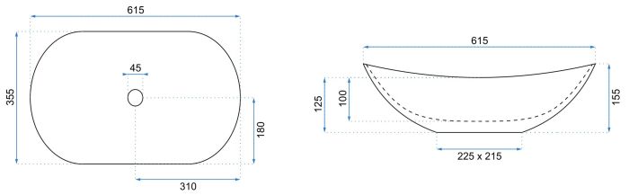 Умывальник REA ROYAL WHITE белый накладной