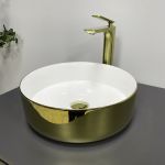 Умивальник VBI PRATO GOLD WHITE накладний