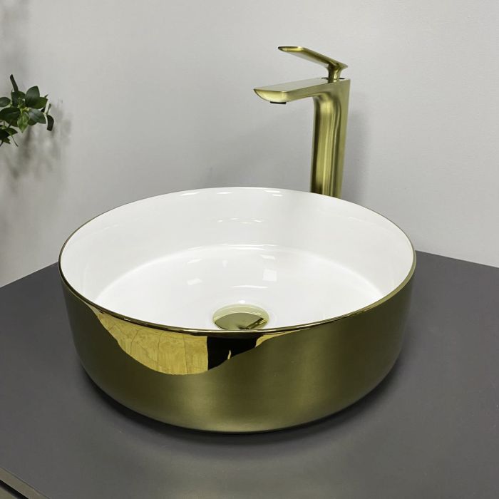 Умывальник VBI PRATO GOLD WHITE накладной