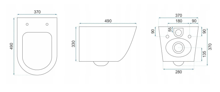 Подвесной унитаз REA CARLO BLACK MINI FLAT GOLD EDGE черный