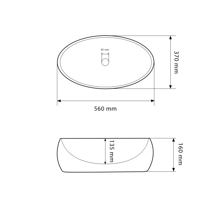 Умивальник VBI VENETO M WHITE накладний