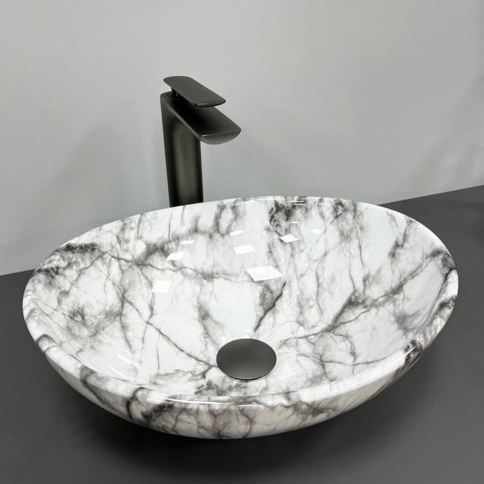 Умывальник VBI PARMA STATUARIO GREY VEINS GLOSSY накладной