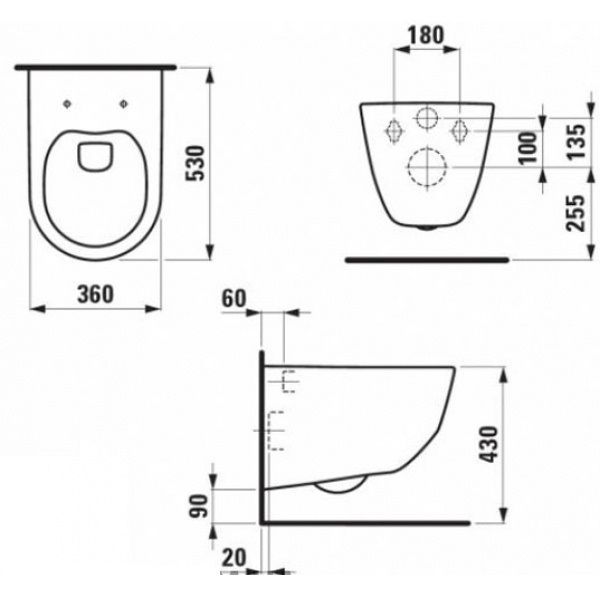 Унитаз подвесной Laufen PRO Rimless с крышкой Slim soft-close (H8669570000001), LAUFEN