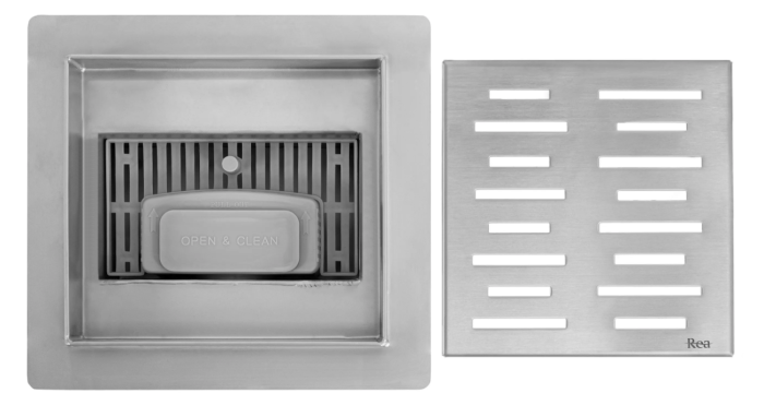 Трап для душу REA LINE 15x15 NICKIEL BRUSHED