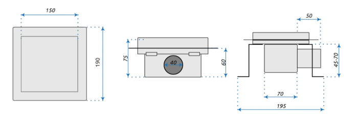 Трап для душу REA LINE 15x15 NICKIEL BRUSHED