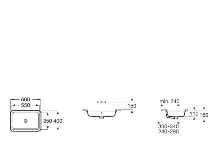 Умивальник Gap-Alter 600х400 A3270YF000 Roca