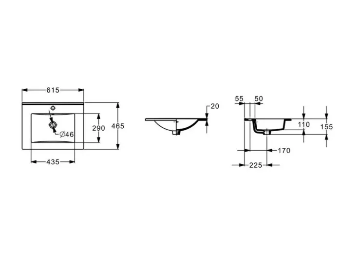 Умывальник Hebe 615х465,2 A3272A3000 Roca