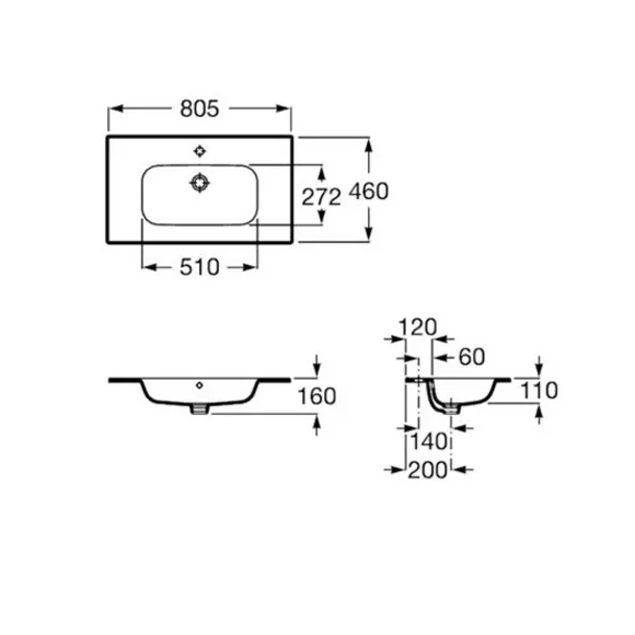 Умывальник Victoria 800х460 A32799C000 Roca
