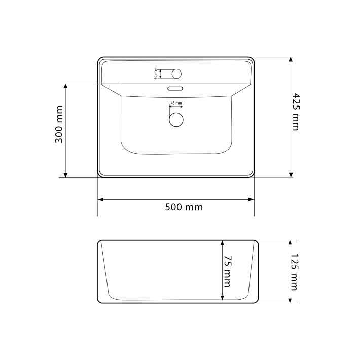 Умывальник VBI BITONTO WHITE накладной подвесной