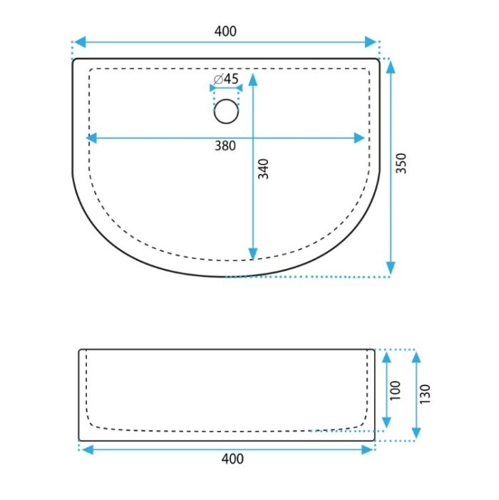 Умывальник REA CLARA WHITE белый накладной