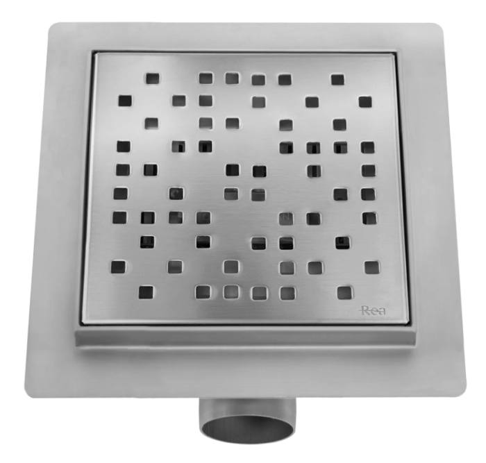 Трап для душа REA DOTS 15x15 NICKIEL BRUSHED