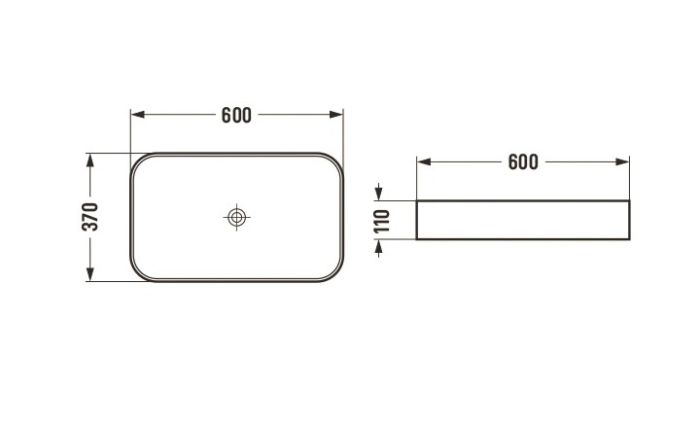Умывальник MEXEN VENA 60 BLACK MATT накладной